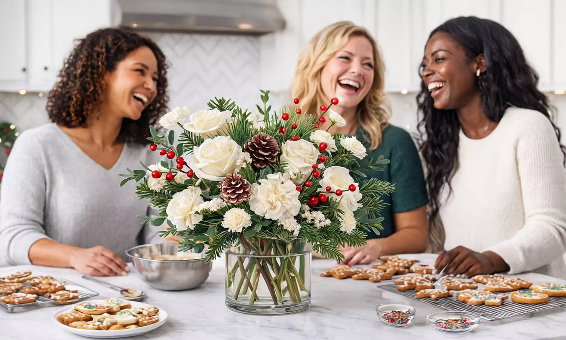 Same Day Christmas Flower Bouquets from Blooms Today with Vase & Standard Delivery Included - Up to 16% Off