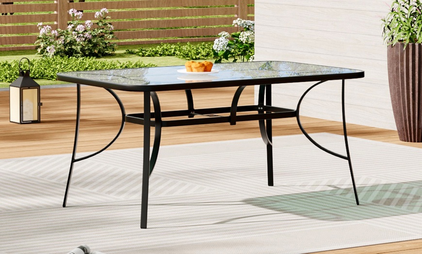 Image 19: Outdoor Rippled Tempered Glass Coffee Table with 4 Styles