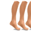Image 10: 3-6 Pairs Knee-High Solid Compression Socks for Men & Women Graduated 15-20 mmHg