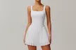 Women Tennis Dress with Built in Shorts and Bra Pleated Seamless Athletic Dress - Second Medium
