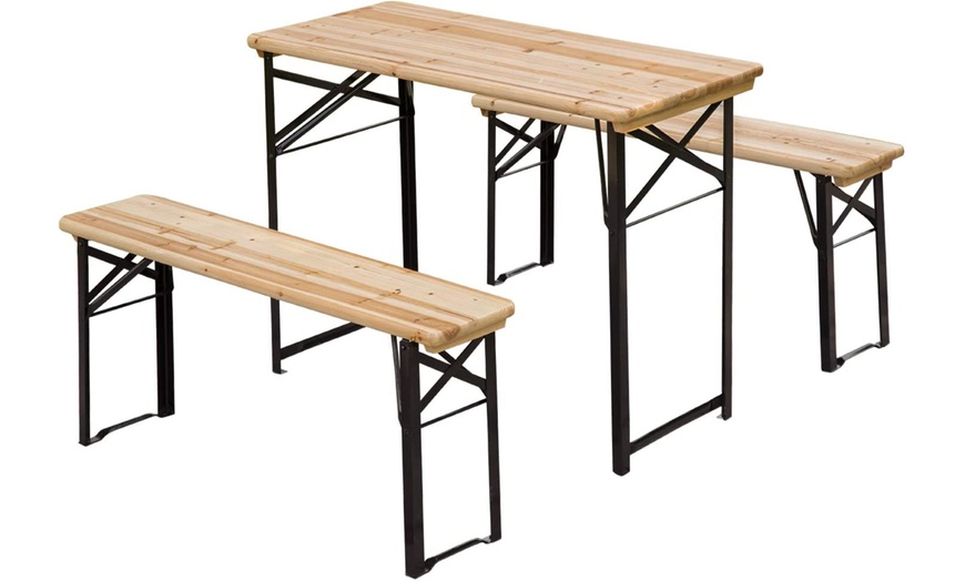 Image 29: Outsunny Outdoor Bench, Picnic, Wooden or Aluminium