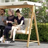 Image 8: Outsunny Three-Seater Swing Bench