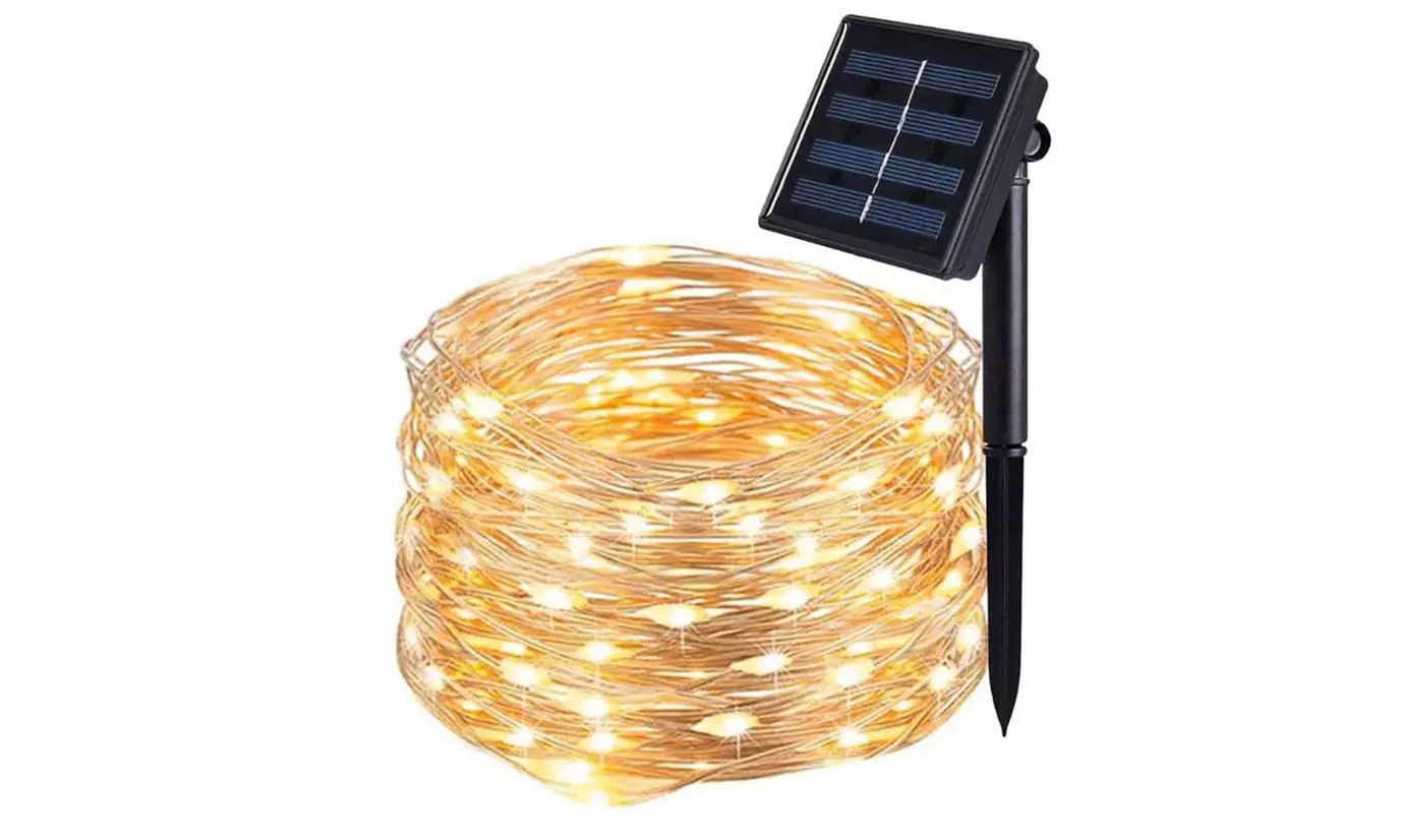 8 Modes Solar Powered 33ft 100LED Waterproof Outdoor String Lights