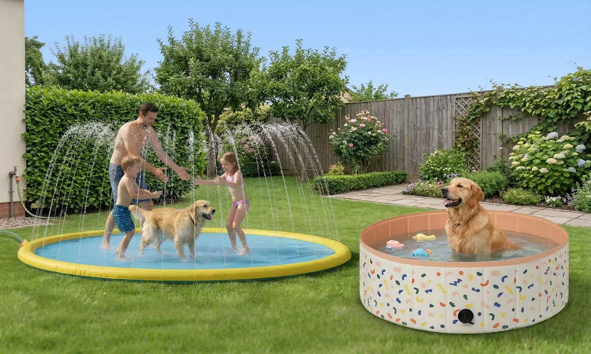 Skylos Pet Cooling Range – Foldable Pool and Interactive Splash Pad