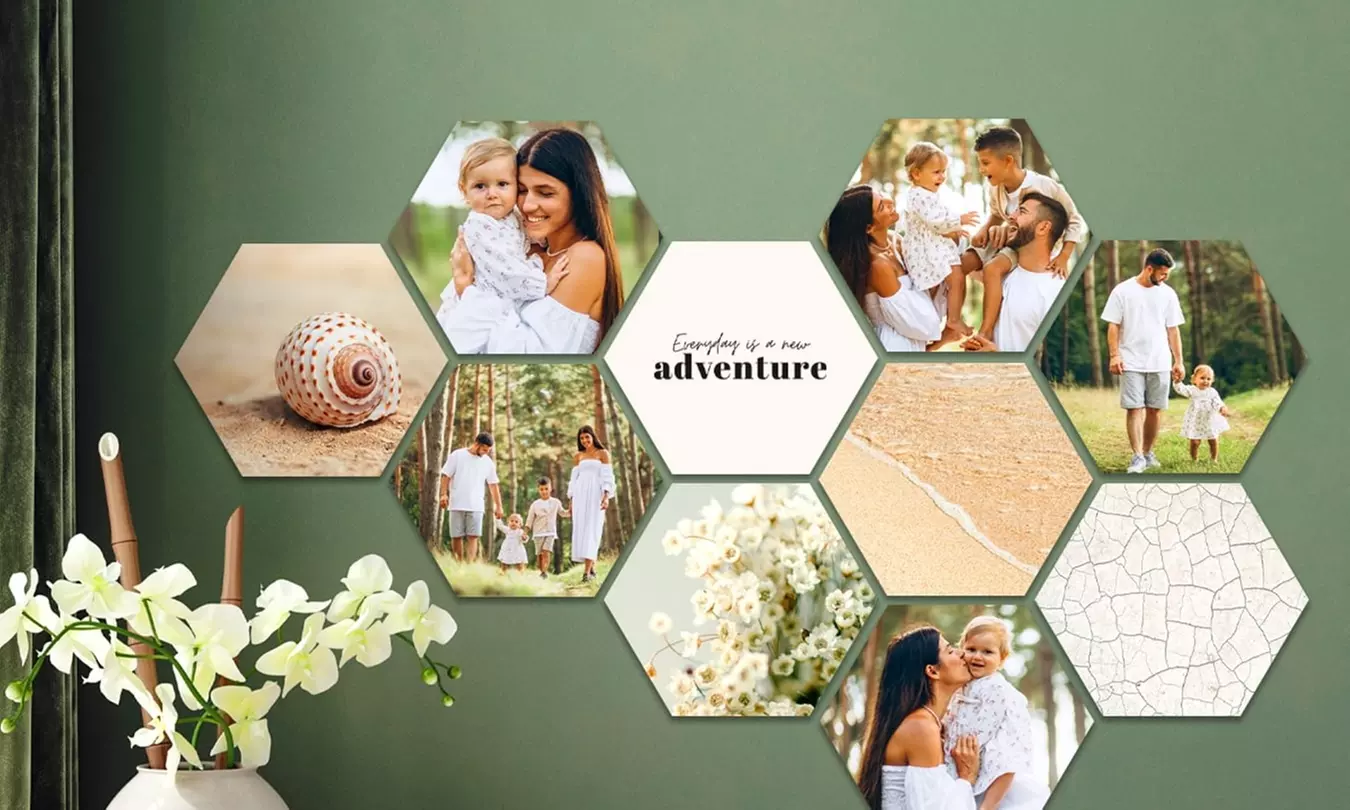 Hexagon foto´s voor aan je muur
