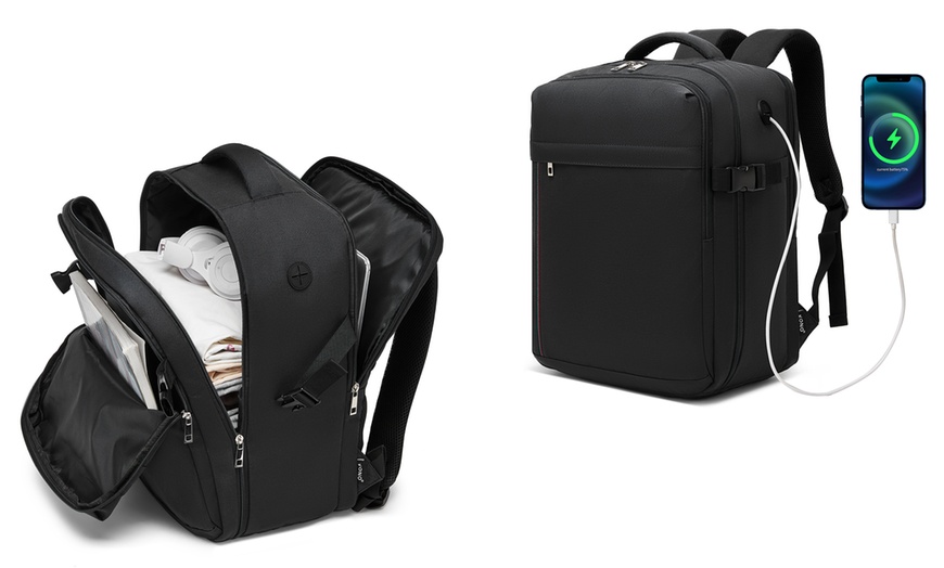 Image 5: Kabinen-Rucksack 15,6'' mit Laptopfach & Trolleygurt
