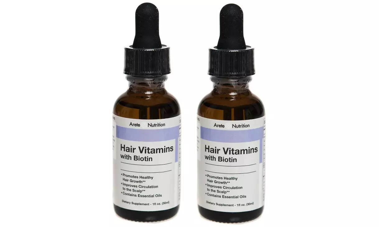 Biotin Natural Hair Supplement Sublingual Liquid Drops (2-Pack) - Primary Image