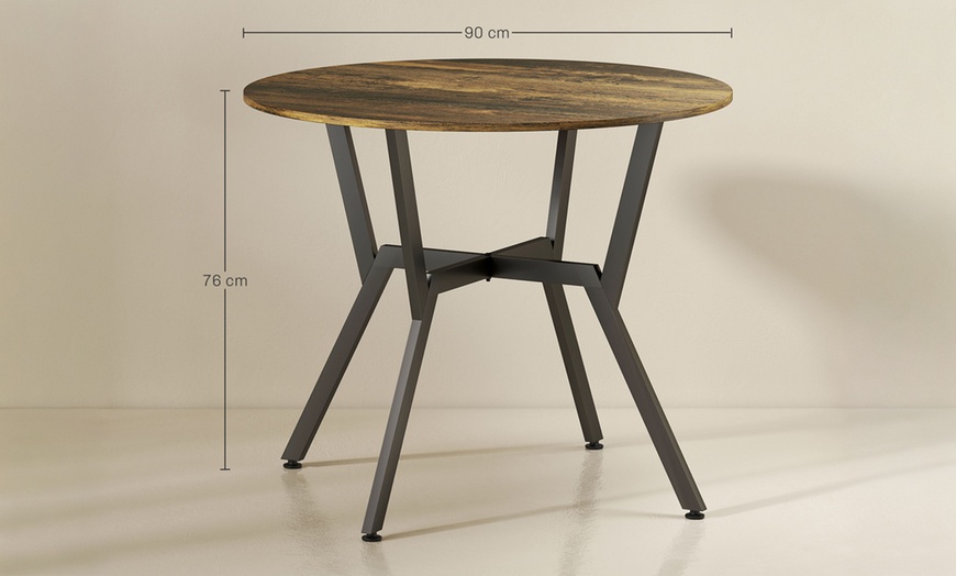 Image 19: Small Kitchen Table with Black Steel Legs, Dining Table