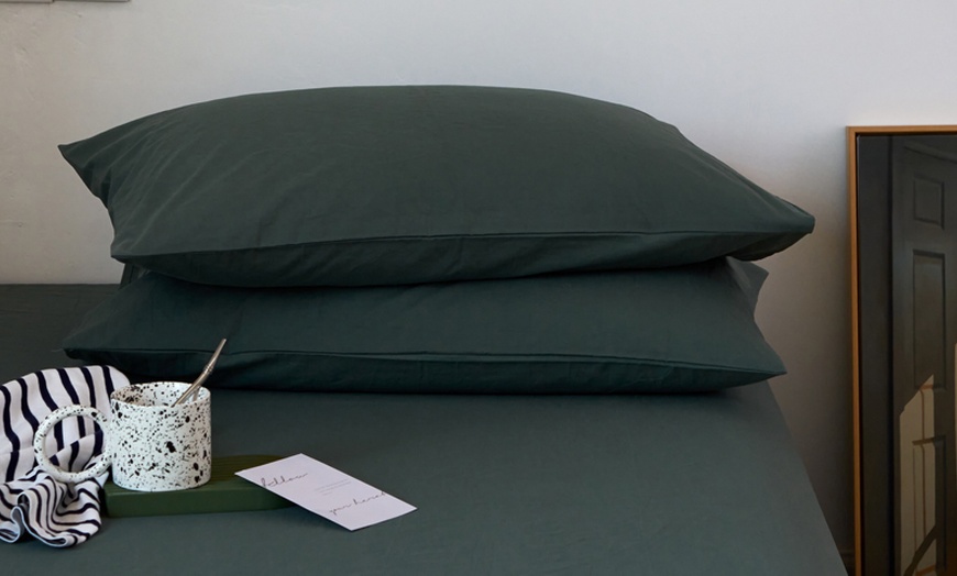 Image 20: Pure Cotton 2 Piece Pillowcase Set