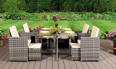 Up To 73% Off 9, 11 or 13 Piece High Back Rattan Effect Cube