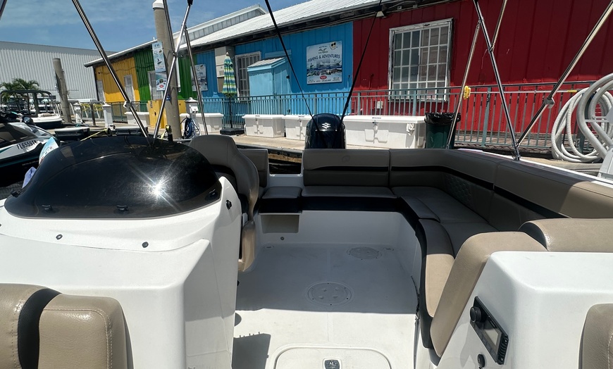 Image 7: 4 or 8 Hour Deck Boat Rental with Bimini Top in Naples 