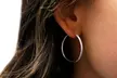Italian Crafted Fine Sterling Silver Oversized Hoop Earrings 30mm - 60mm - Second Medium