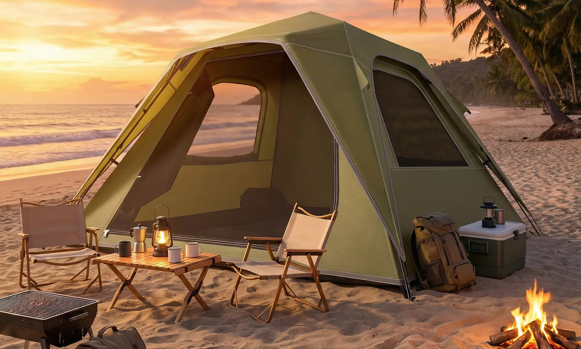 Outsunny Instant Pop-Up Family Camping Tent