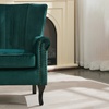 Image 3: Velvet Upholstered Accent Armchair; Stylish Mid-Century Design
