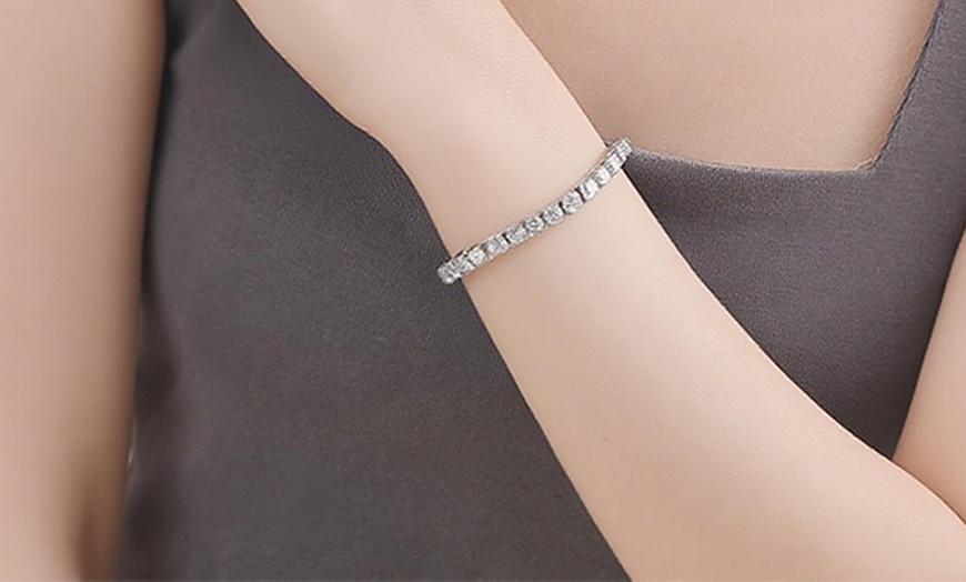 Image 1: 2 bracciali Tennis in zirconi e metallo