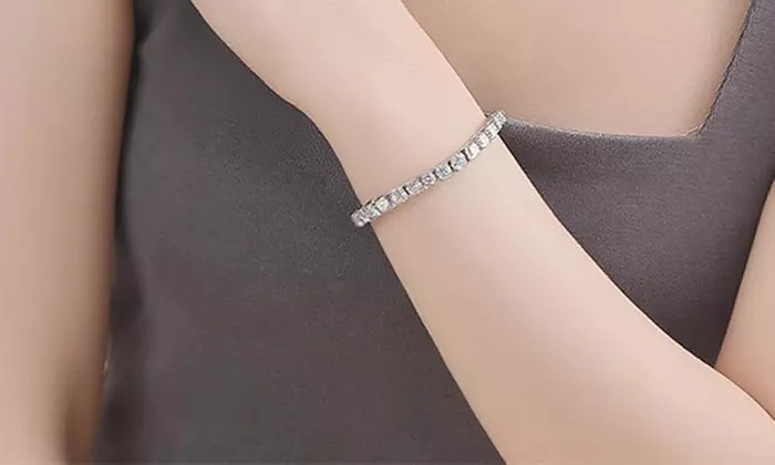 2 bracciali Tennis in zirconi e metallo