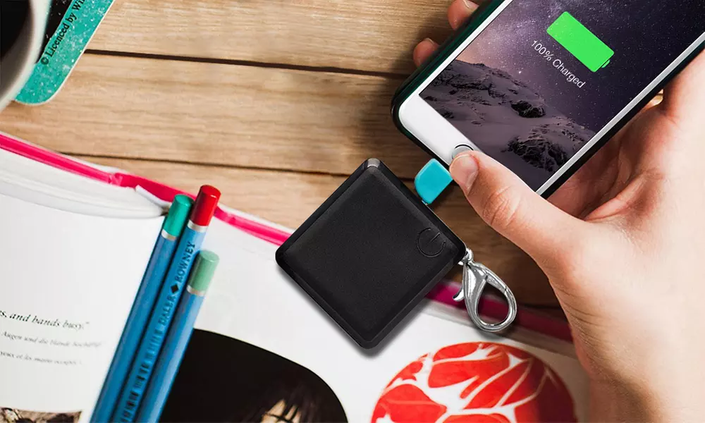 Porte-clés carré batterie de secours Powerbank 1200 mAh - Primary Image