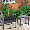 Image 1: Outsunny Square PE-Wicker Bistro Set in black, grey or brown