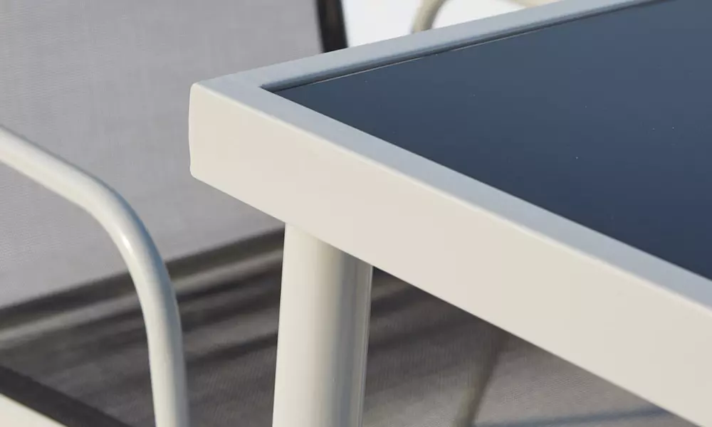 Table de jardin en acier et toile PVC, Kokoon