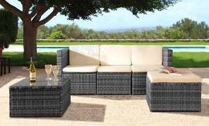 Mustique Rattan-Effect Sofa Set with Cushions and Optional Cover