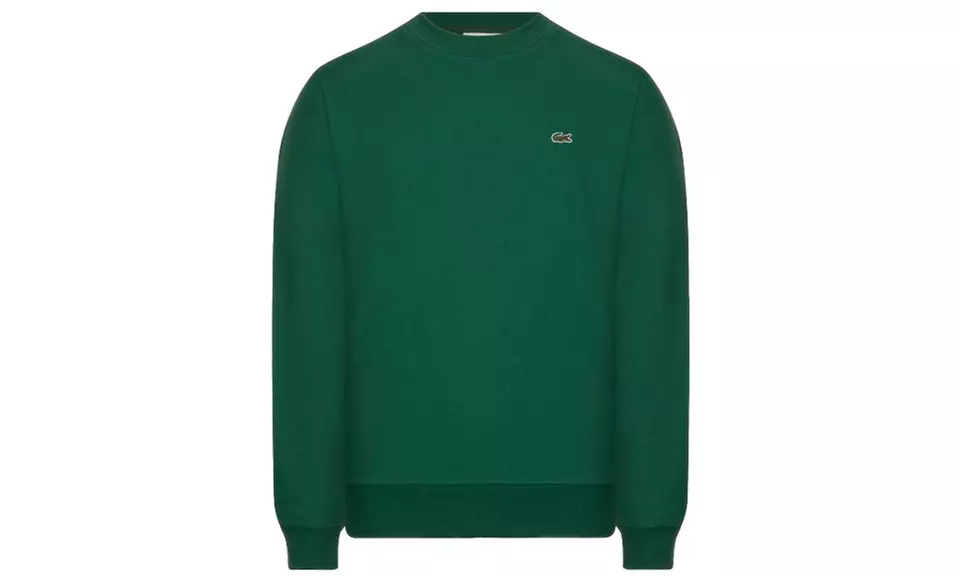 Lacoste sweater met ronde hals en logo van katoenfleece