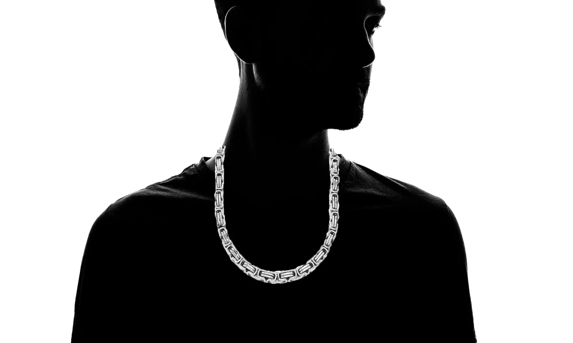 Men's Stainless Steel 24 Inch Byzantine Necklace Multiple Styles Available