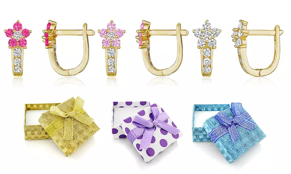 Kids' 14K Yellow Gold Flower Earrings - Primary Image