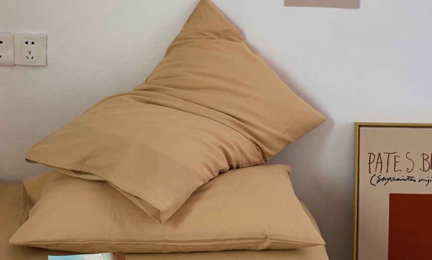 Image 37: Pure Cotton 2 Piece Pillowcase Set
