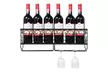Wall Mounted Metal Wine Rack Wine Bottle Storage w/ Glass Holder Home Bar Decor - Second Medium