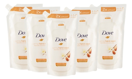 5 o 9 confezioni di Dove detergente cremoso con burro di Karitè e vaniglia ricarica da 500 ml