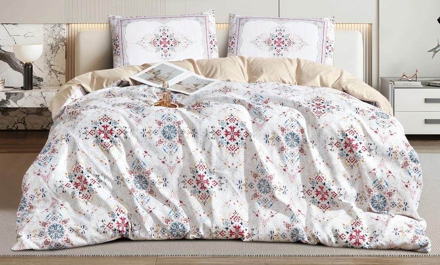 Image 11: Reversible Easy Care Printed Duvet Set in Various Styles