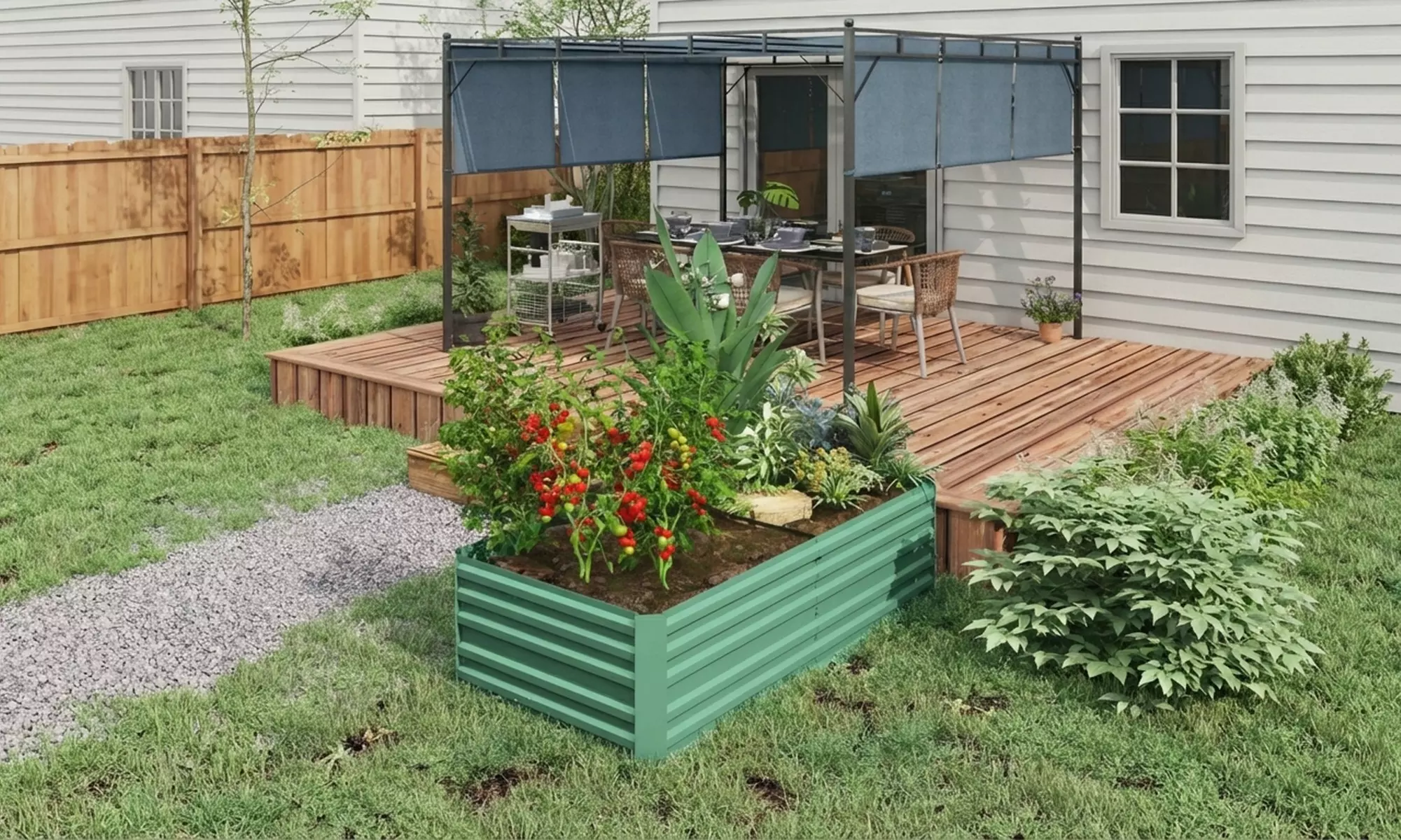 Galvanised Steel Raised Garden Planter Bed