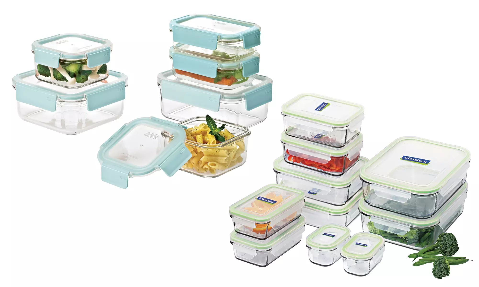 Glasslock 6-, 12-, 16- oder 20-teiliges Glasbox-Set zum Aufbewahren von Lebensmitteln - Primary Image