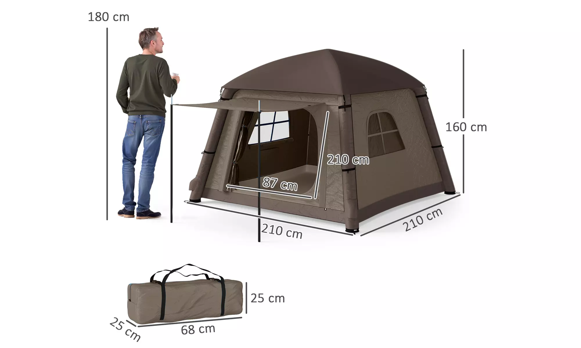 Outsunny Inflatable Camping Tent