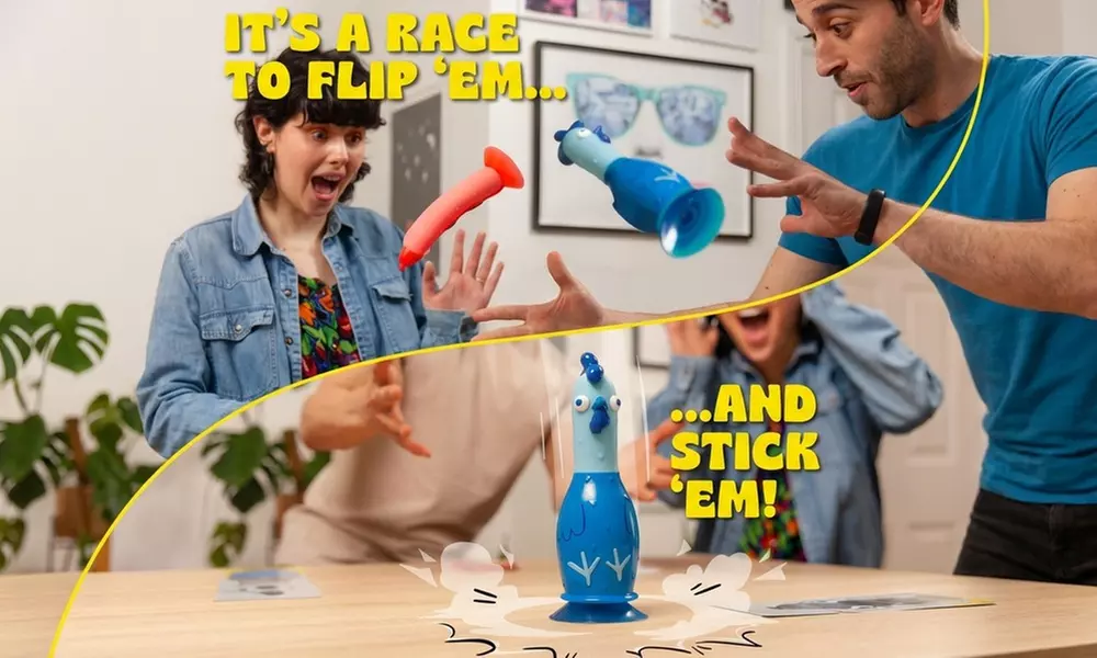 Race to Flip 'Em and Stick 'Em Family Party Game for All Ages