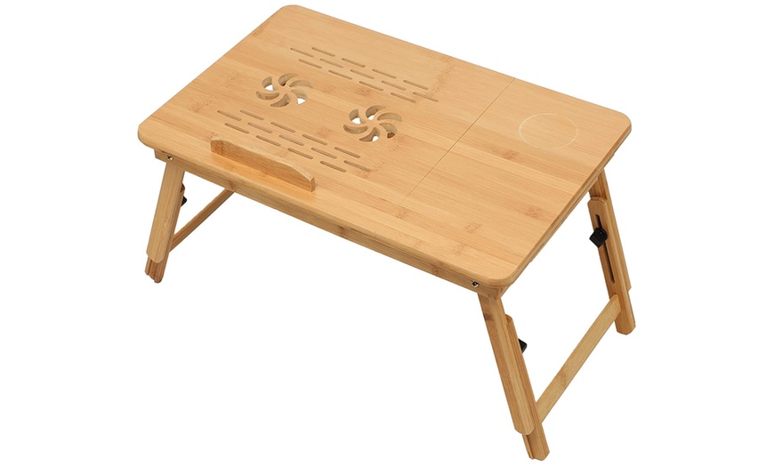 Image 3: Bamboo Laptop Stand