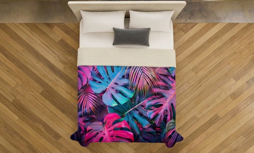 Image 16: Couvre-lit léger italien avec impression 3D pour lit double