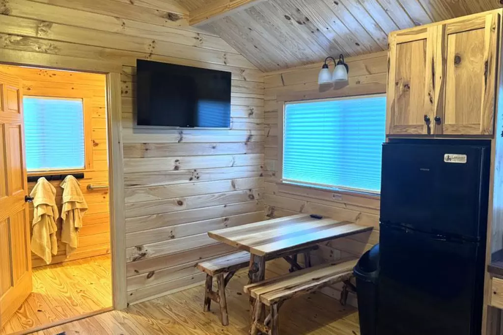 New Tiny Home Log Cabin Stays at Alpen Bluffs Outdoor Resort