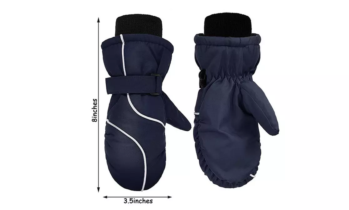 Kids Winter Warm Ski Mitten Waterproof Snow Gloves for 4-9 Years
