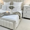 Image 7: Houston Bed Frame, Elegant Crushed Velvet or Plush Fabric