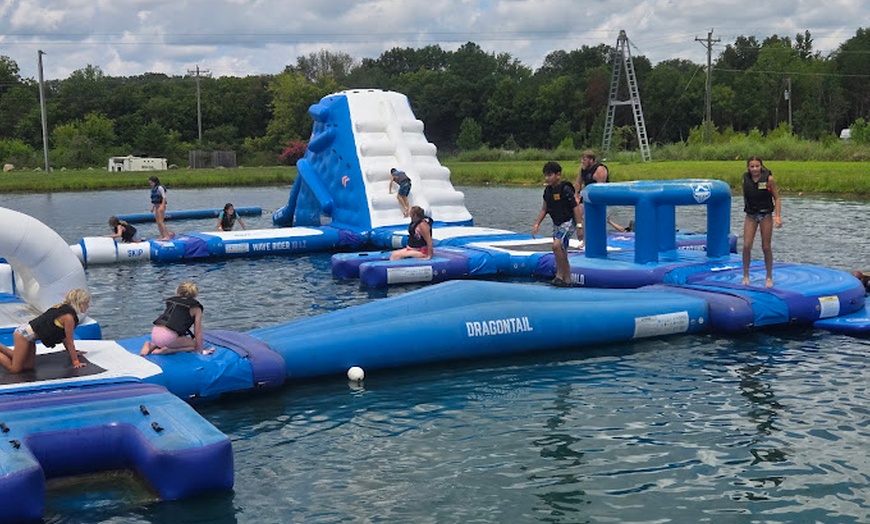 Image 1: Make a Splash: Aqua Park Pass for One, Two, Three, or Four