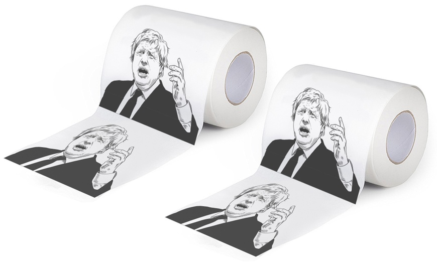 Image 4: Up to Four Donald Trump or Boris Johnson Novelty Toilet Paper Rolls