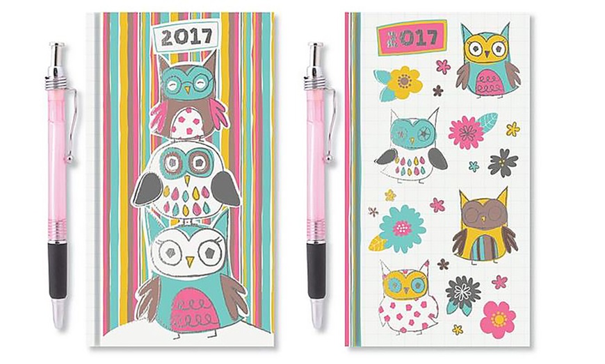 Image 1: Slim Owl Diary with Pen