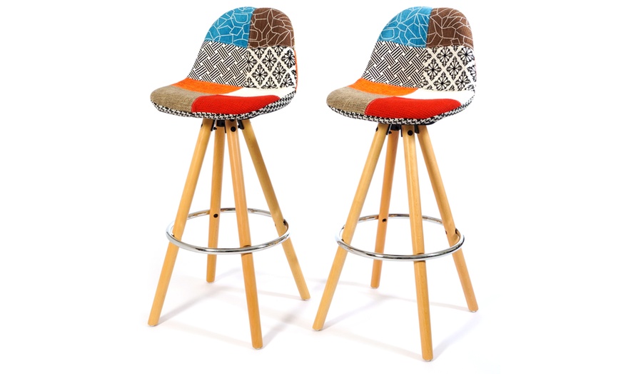 Image 30: Barcelona Retro-Style Bar Stool Two-Piece Set