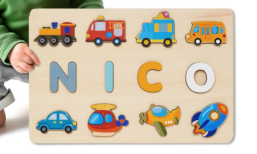Image 9: Personalized Wooden Name Puzzle Board by Justyling Up to 81% Off
