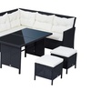 Image 2: Outsunny 8 Seater Rattan Effect Garden Dining Set with Table