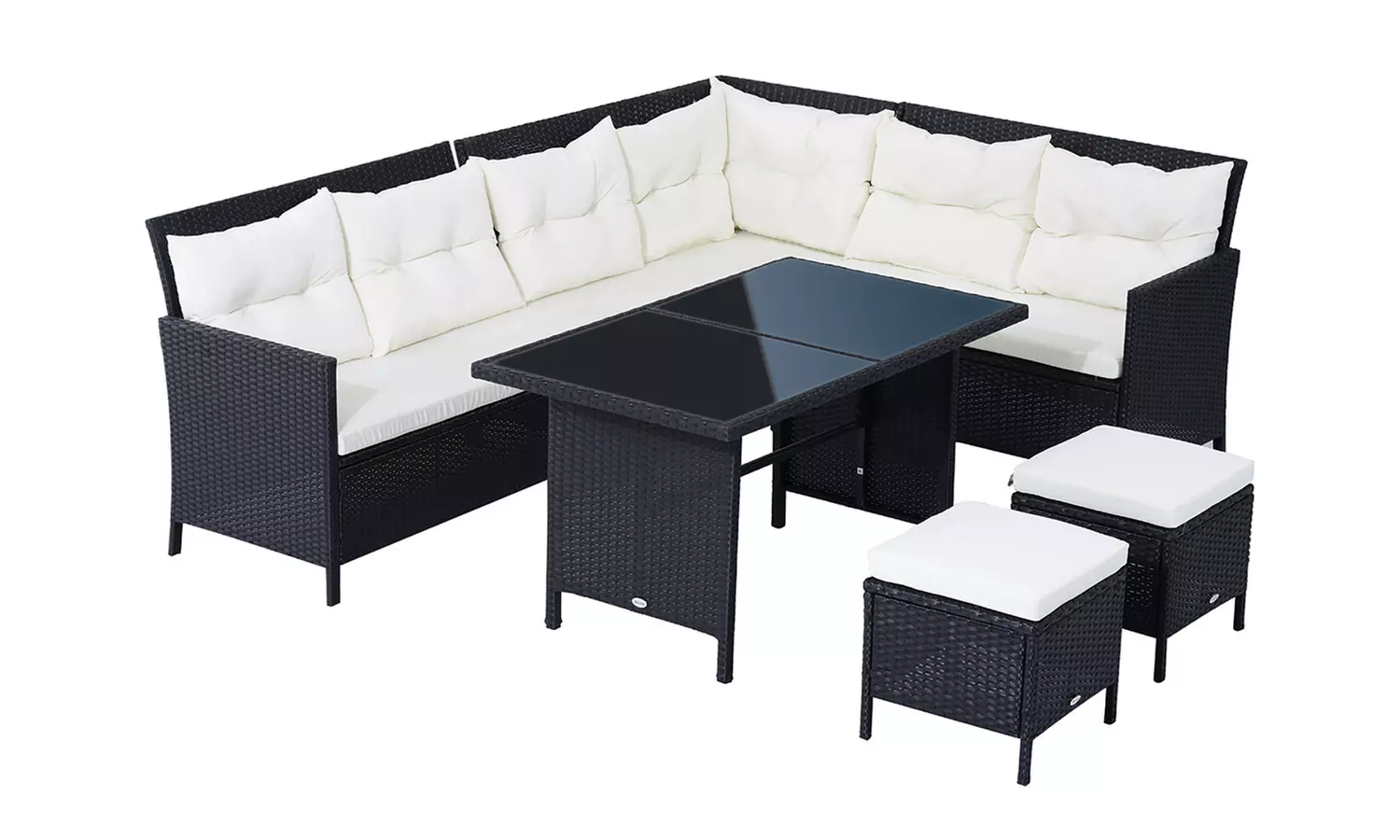 Outsunny 8 Seater Rattan Effect Garden Dining Set with Table
