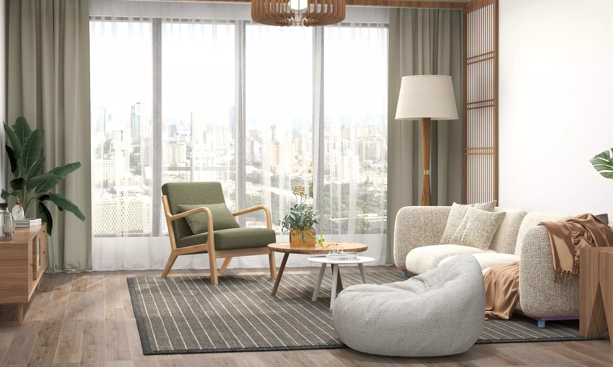 Poltrona in tessuto e legno Zach Doosense