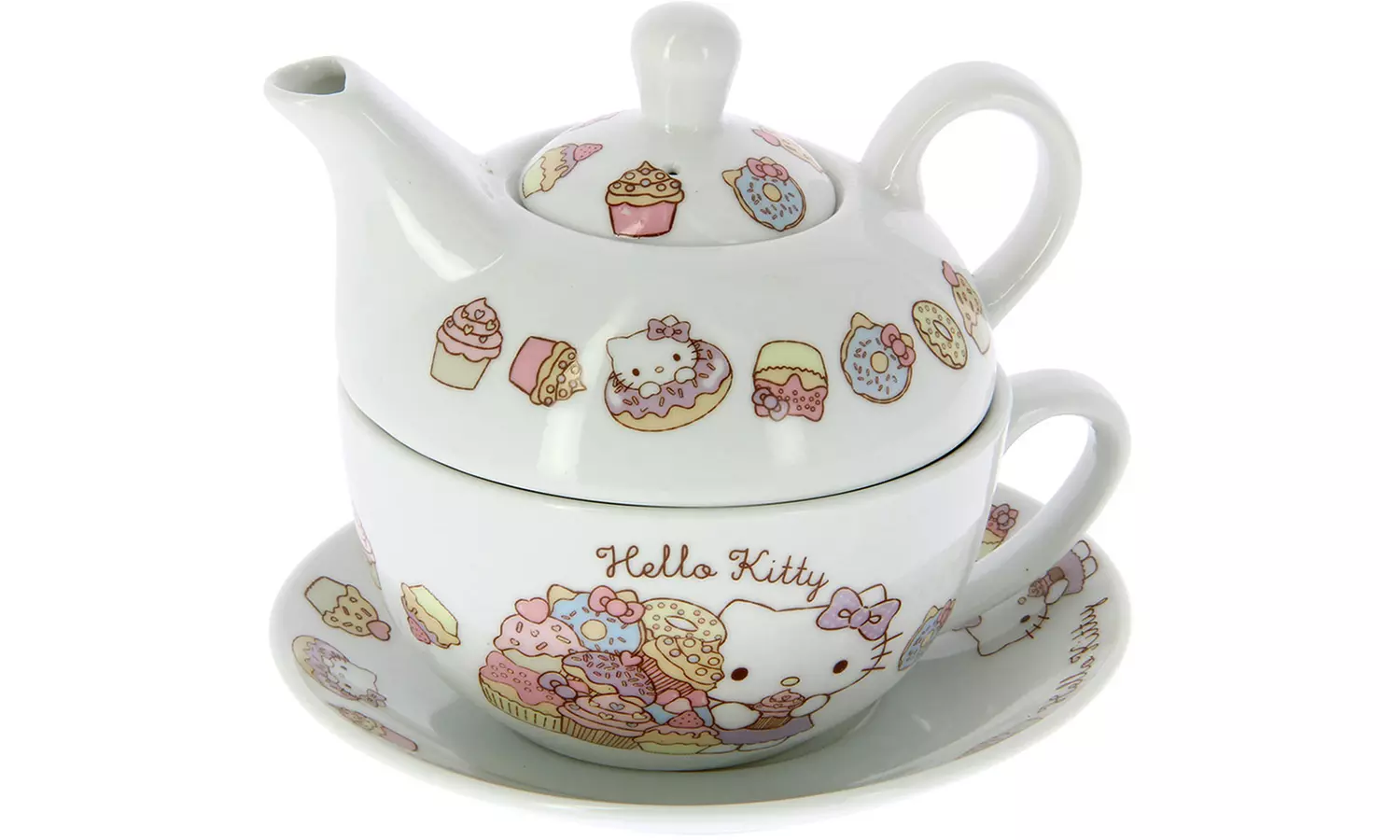 Hello Kitty Tea for One Set with Cup, Saucer and Teapot - Primary Image