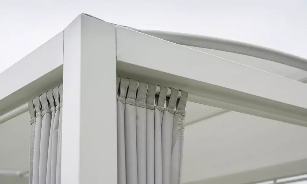 Home Deluxe Sonnenliege Lyon, 208x188 cm, in weiß/grau für den Außenbereich